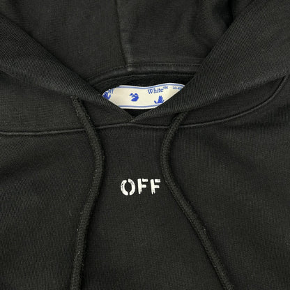 OFF-WHITE オフホワイト OMBB034E20FLE004 ブラック バックロゴプリント スウェットプルオーバーパーカー トップス