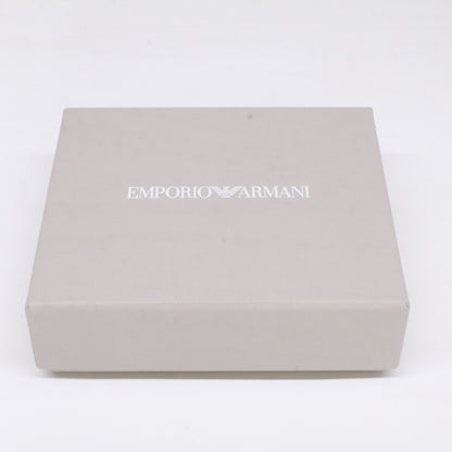 EMPORIOARMANI エンポリオアルマーニ 【新品同様】Y4R165Y138E81072 コインポケットウォレット 再生サフィアーノレザー イーグルプレート付き 二つ折り財布（小銭入れあり）