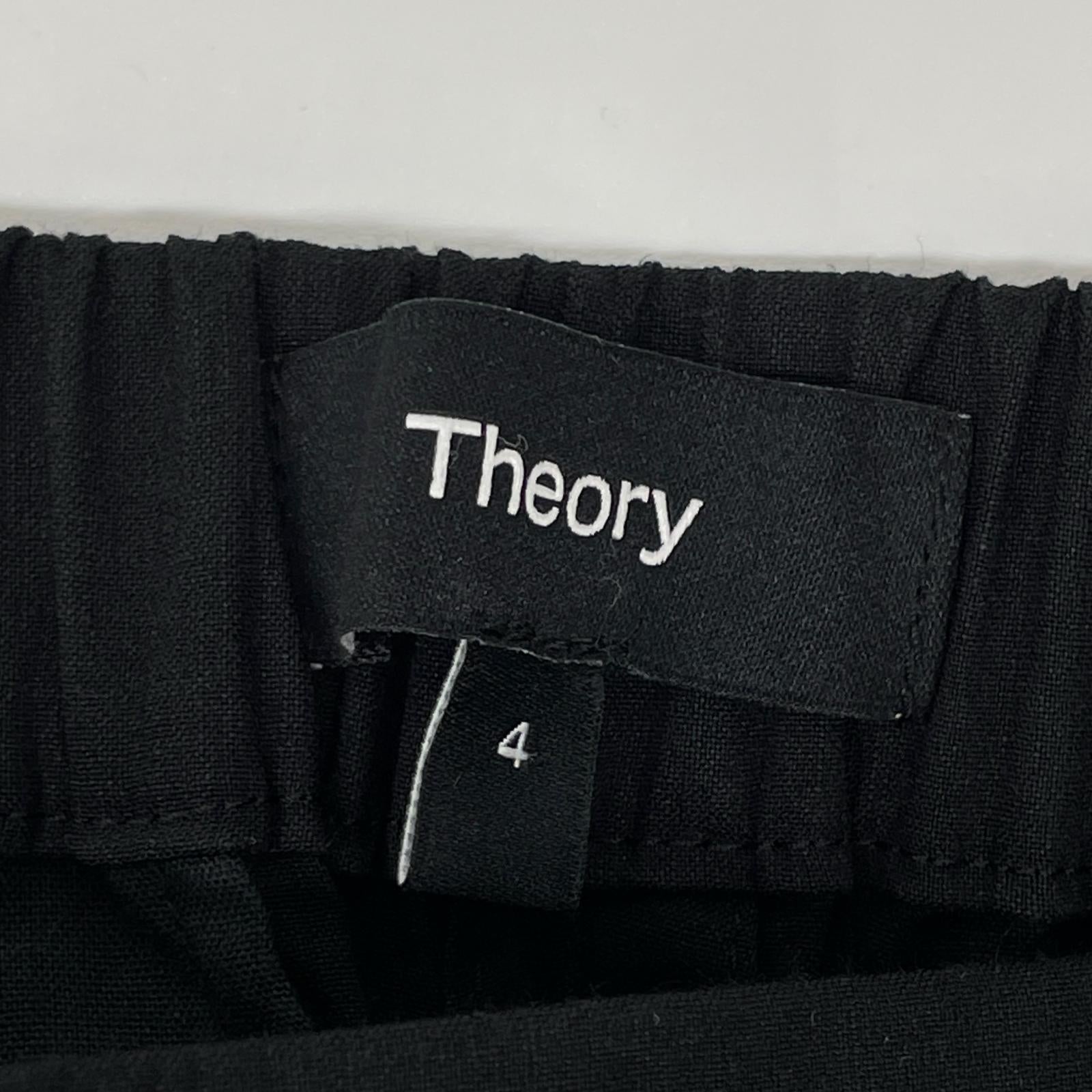 theory luxe セオリーリュクス 4106421 24SS Good Crunch ブラック リネン混パンツ ボトムス