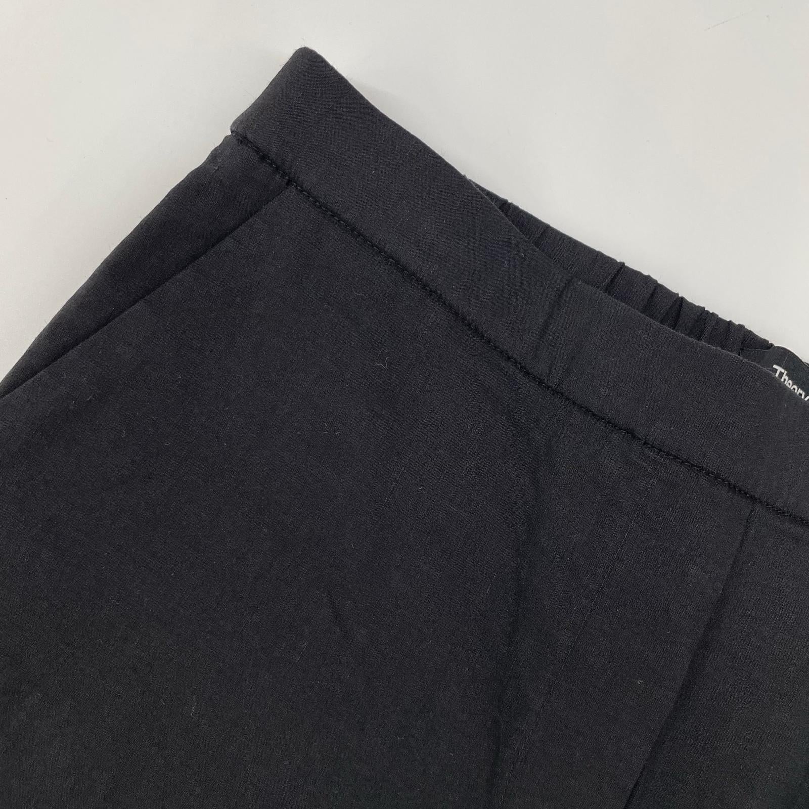 theory luxe セオリーリュクス 4106421 24SS Good Crunch ブラック リネン混パンツ ボトムス