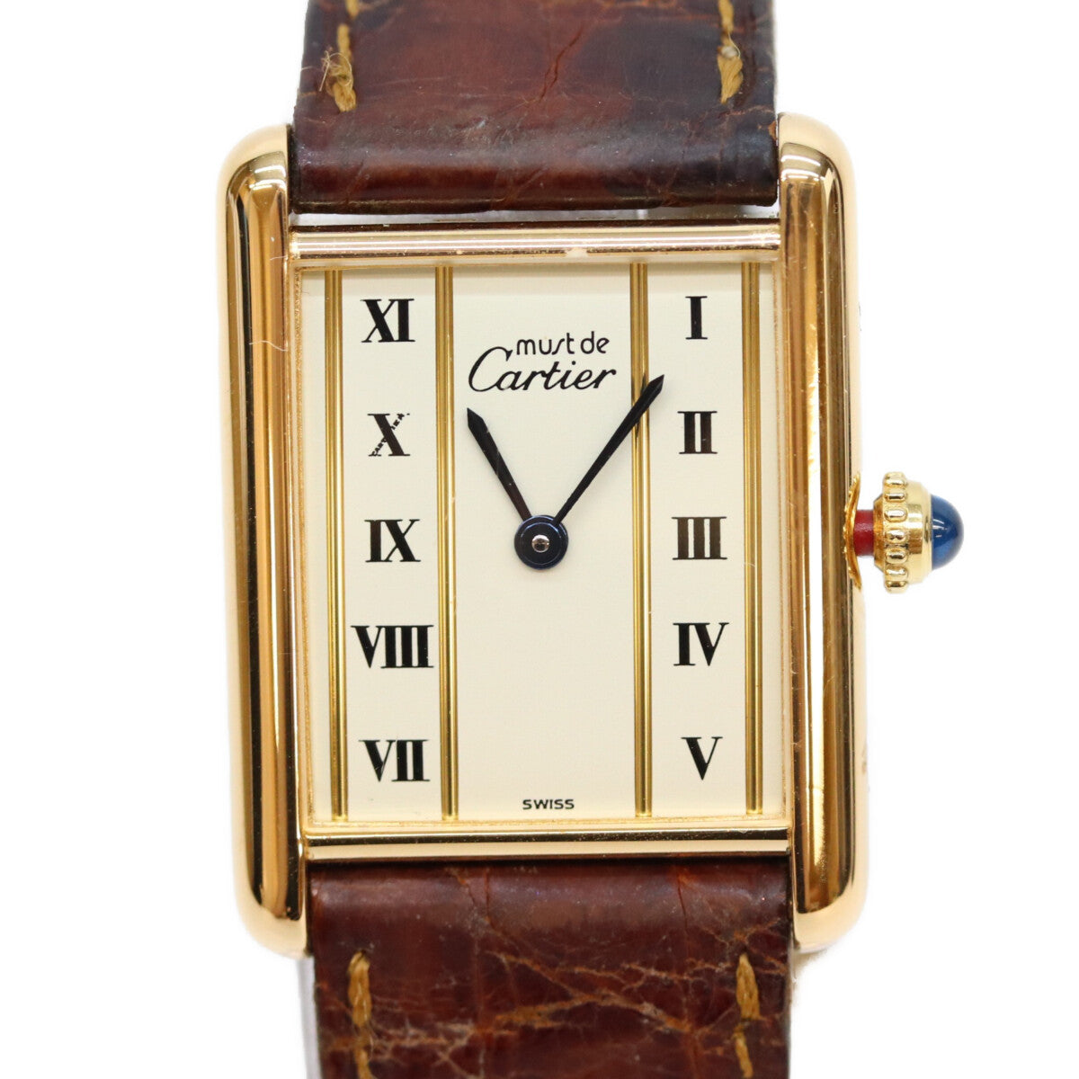 Cartier カルティエ 90s 925 マストタンクLMヴェルメイユ QZ ストレートローマン文字盤 QZ 時計 腕時計