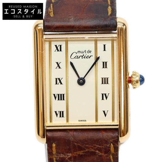 Cartier カルティエ 90s 925 マストタンクLMヴェルメイユ QZ ストレートローマン文字盤 QZ 時計 腕時計
