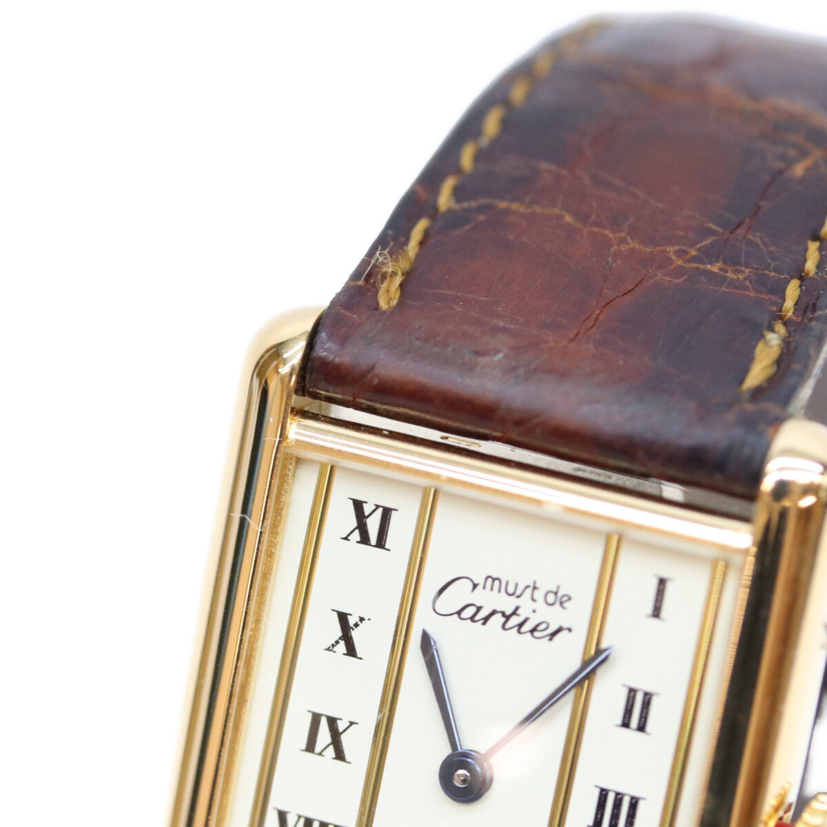 Cartier カルティエ 90s 925 マストタンクLMヴェルメイユ QZ ストレートローマン文字盤 QZ 時計 腕時計
