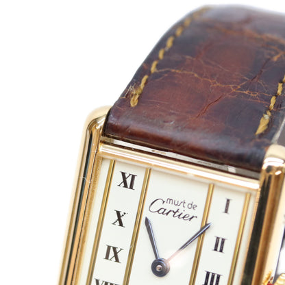 Cartier カルティエ 90s 925 マストタンクLMヴェルメイユ QZ ストレートローマン文字盤 QZ 時計 腕時計