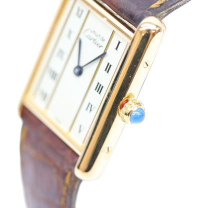 Cartier カルティエ 90s 925 マストタンクLMヴェルメイユ QZ ストレートローマン文字盤 QZ 時計 腕時計
