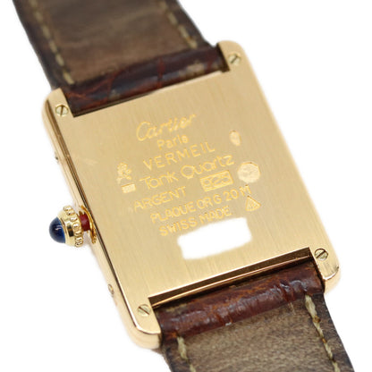 Cartier カルティエ 90s 925 マストタンクLMヴェルメイユ QZ ストレートローマン文字盤 QZ 時計 腕時計
