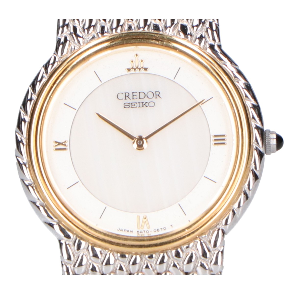 SEIKO CREDOR セイコー クレドール GSWE003 5A70 ST.STEEL 18KT BEZEL サードニクス文字盤 クオーツ 腕時計