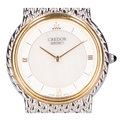 SEIKO CREDOR セイコー クレドール GSWE003 5A70 ST.STEEL 18KT BEZEL サードニクス文字盤 クオーツ 腕時計
