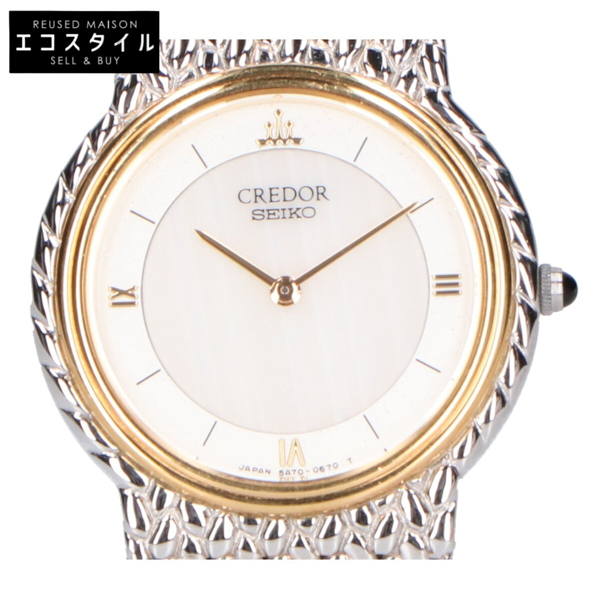 SEIKO CREDOR セイコー クレドール GSWE003 5A70 ST.STEEL 18KT BEZEL サードニクス文字盤 クオーツ 腕時計