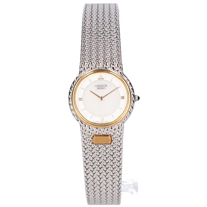SEIKO CREDOR セイコー クレドール GSWE003 5A70 ST.STEEL 18KT BEZEL サードニクス文字盤 クオーツ 腕時計