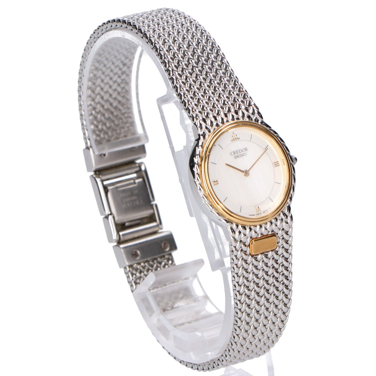 SEIKO CREDOR セイコー クレドール GSWE003 5A70 ST.STEEL 18KT BEZEL サードニクス文字盤 クオーツ 腕時計