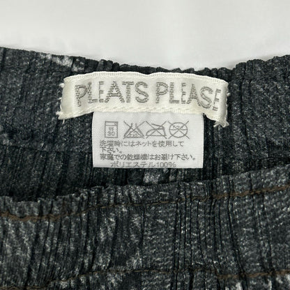 PLEATS PLEASE プリーツプリーズ PP41-JF874 グレー デニム転写 プリーツパンツ ボトムス