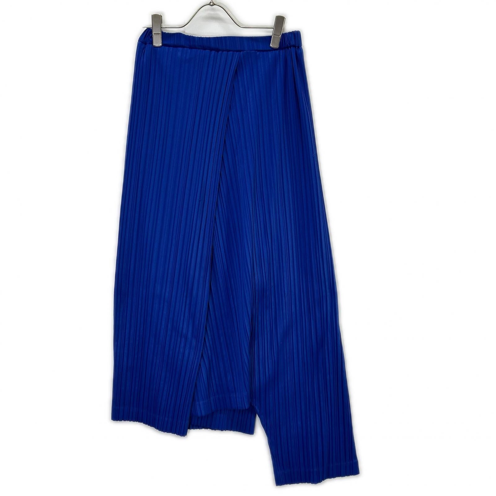 ISSEY MIYAKE イッセイミヤケ JY54259 ブルー 80s 筆タグ プリーツパンツ 変形スカート スカート
