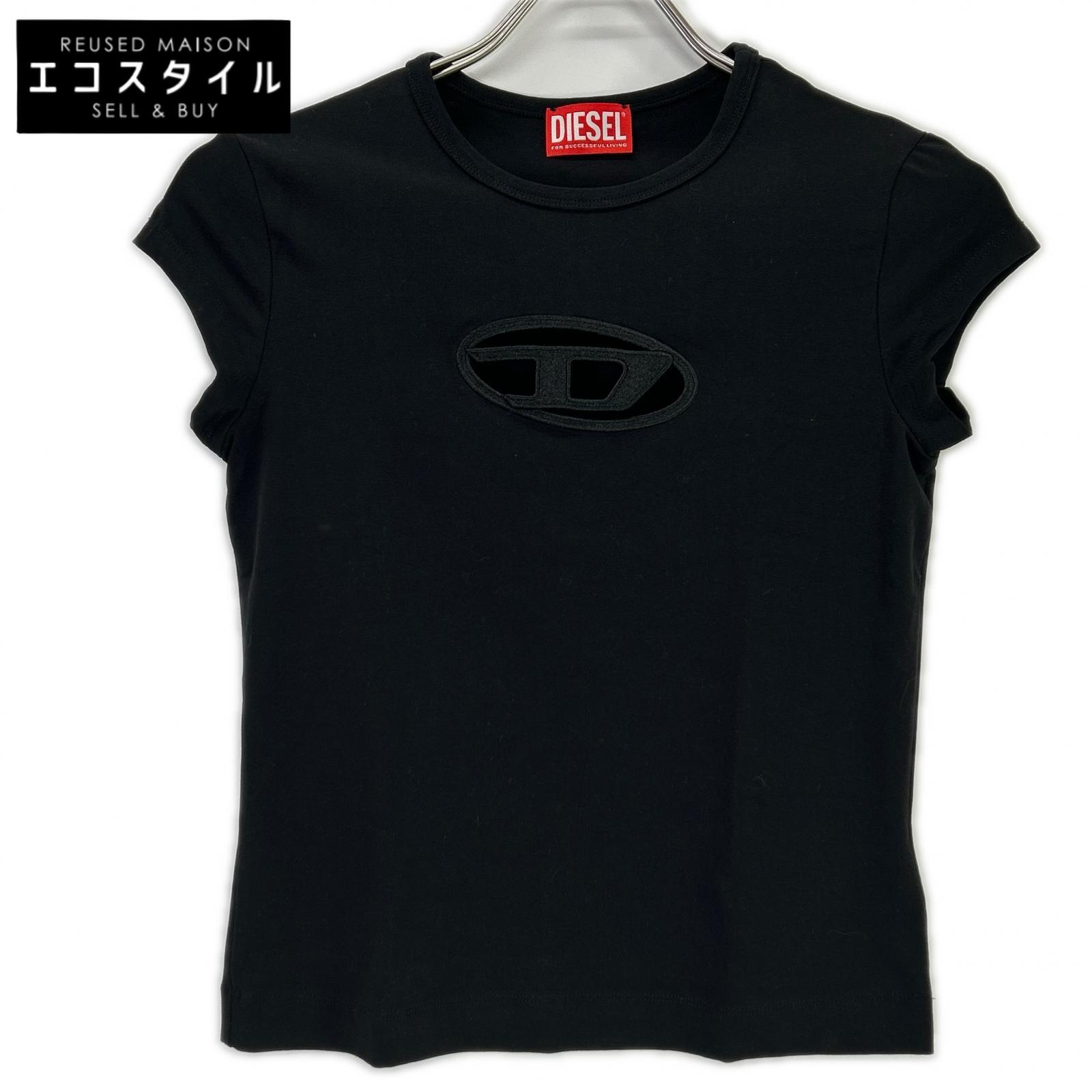 DIESEL ディーゼル ブラック T-Angie 半袖シャツ トップス