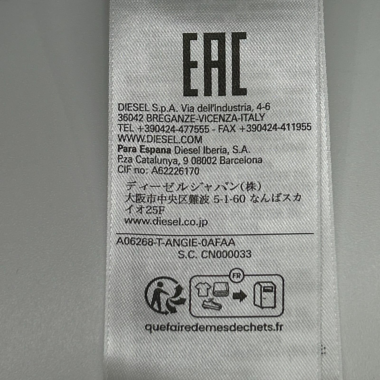 DIESEL ディーゼル ブラック T-Angie 半袖シャツ トップス