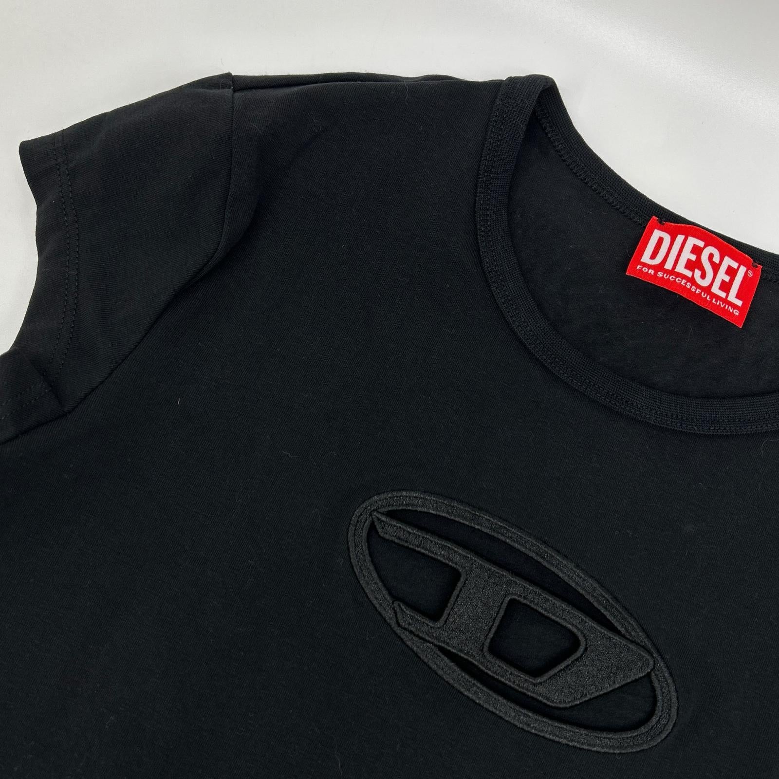 DIESEL ディーゼル ブラック T-Angie 半袖シャツ トップス