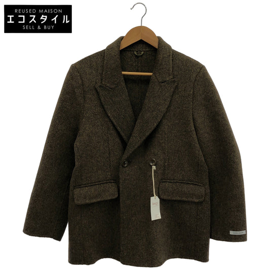 lawgy 22453309 Brown Handmade Herringbone Jacket Tops