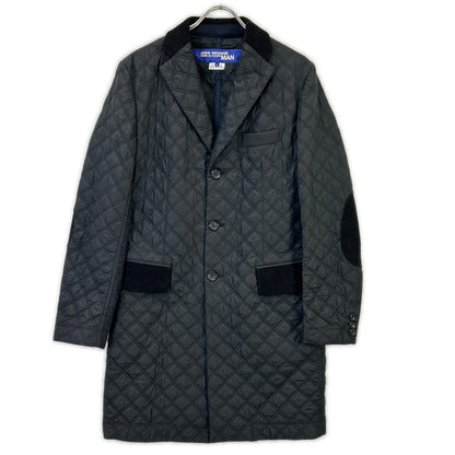 COMMEdesGARCONS JUNYA WATANABE コムデギャルソンジュンヤワタナベ WN-C005 ブラック キルティング ステンカラーコート ジャケット ロング 切替 ジャケット