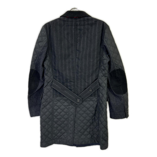 COMMEdesGARCONS JUNYA WATANABE コムデギャルソンジュンヤワタナベ WN-C005 ブラック キルティング ステンカラーコート ジャケット ロング 切替 ジャケット