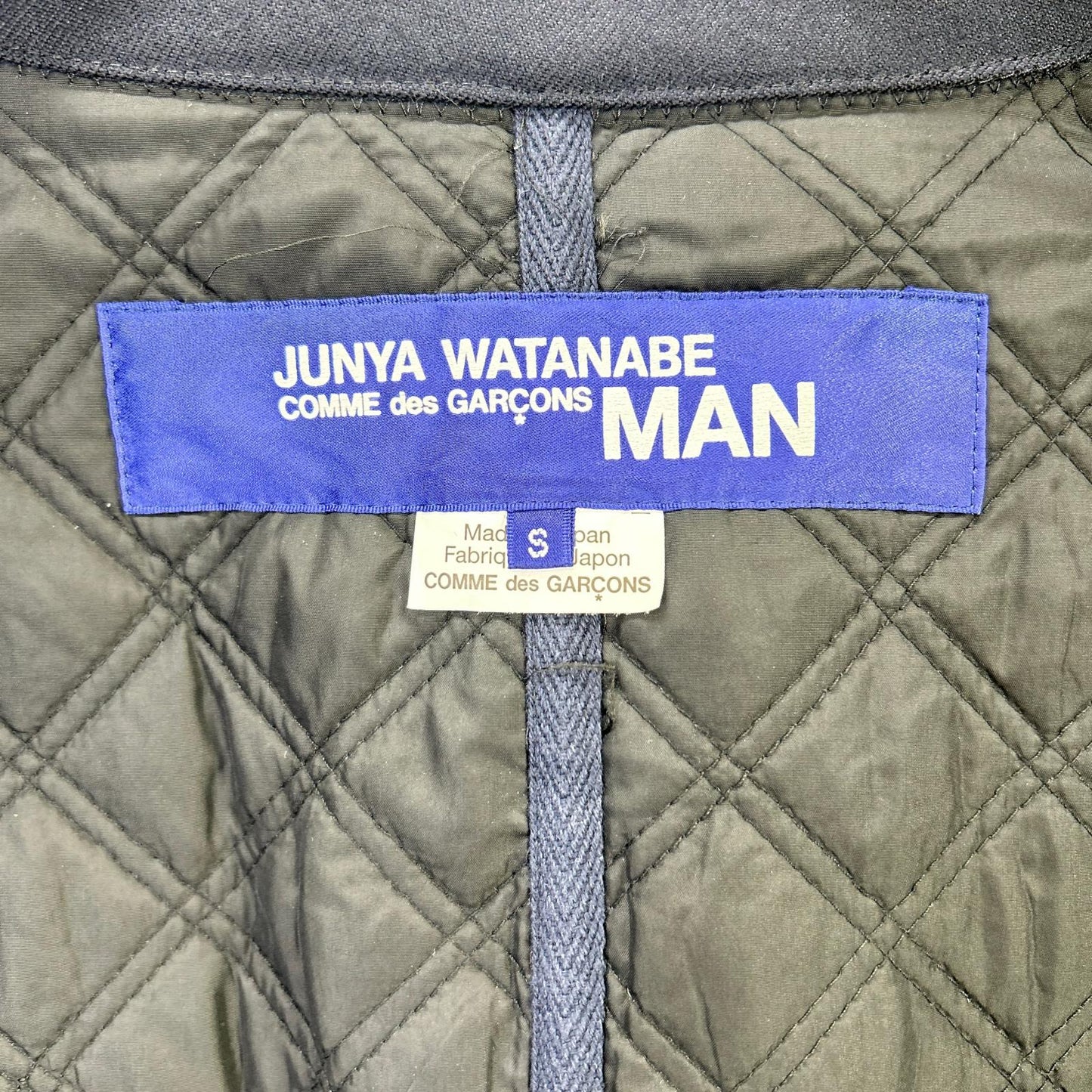 COMMEdesGARCONS JUNYA WATANABE コムデギャルソンジュンヤワタナベ WN-C005 ブラック キルティング ステンカラーコート ジャケット ロング 切替 ジャケット