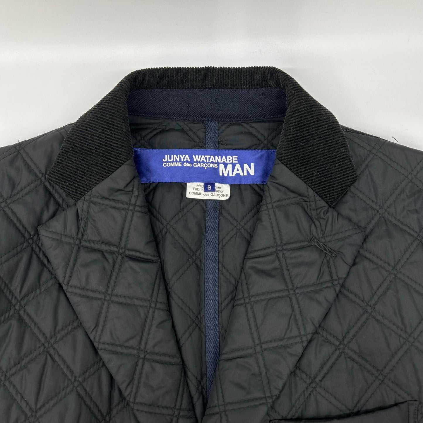 COMMEdesGARCONS JUNYA WATANABE コムデギャルソンジュンヤワタナベ WN-C005 ブラック キルティング ステンカラーコート ジャケット ロング 切替 ジャケット