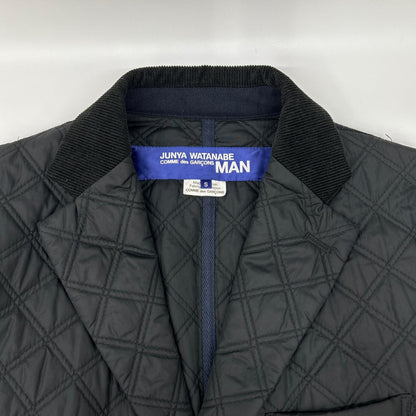 COMMEdesGARCONS JUNYA WATANABE コムデギャルソンジュンヤワタナベ WN-C005 ブラック キルティング ステンカラーコート ジャケット ロング 切替 ジャケット