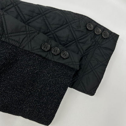 COMMEdesGARCONS JUNYA WATANABE コムデギャルソンジュンヤワタナベ WN-C005 ブラック キルティング ステンカラーコート ジャケット ロング 切替 ジャケット