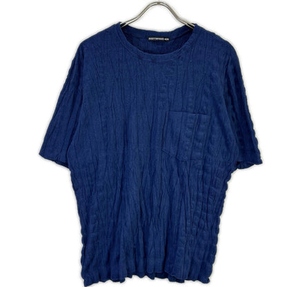 ISSEY MIYAKE MEN イッセイミヤケメン ME71JK079 ブルー パイル地 シワ加工 Tシャツ トップス