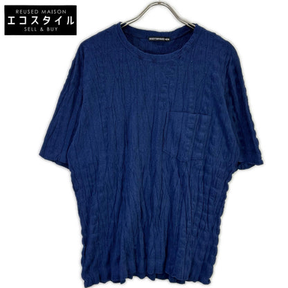 ISSEY MIYAKE MEN イッセイミヤケメン ME71JK079 ブルー パイル地 シワ加工 Tシャツ トップス