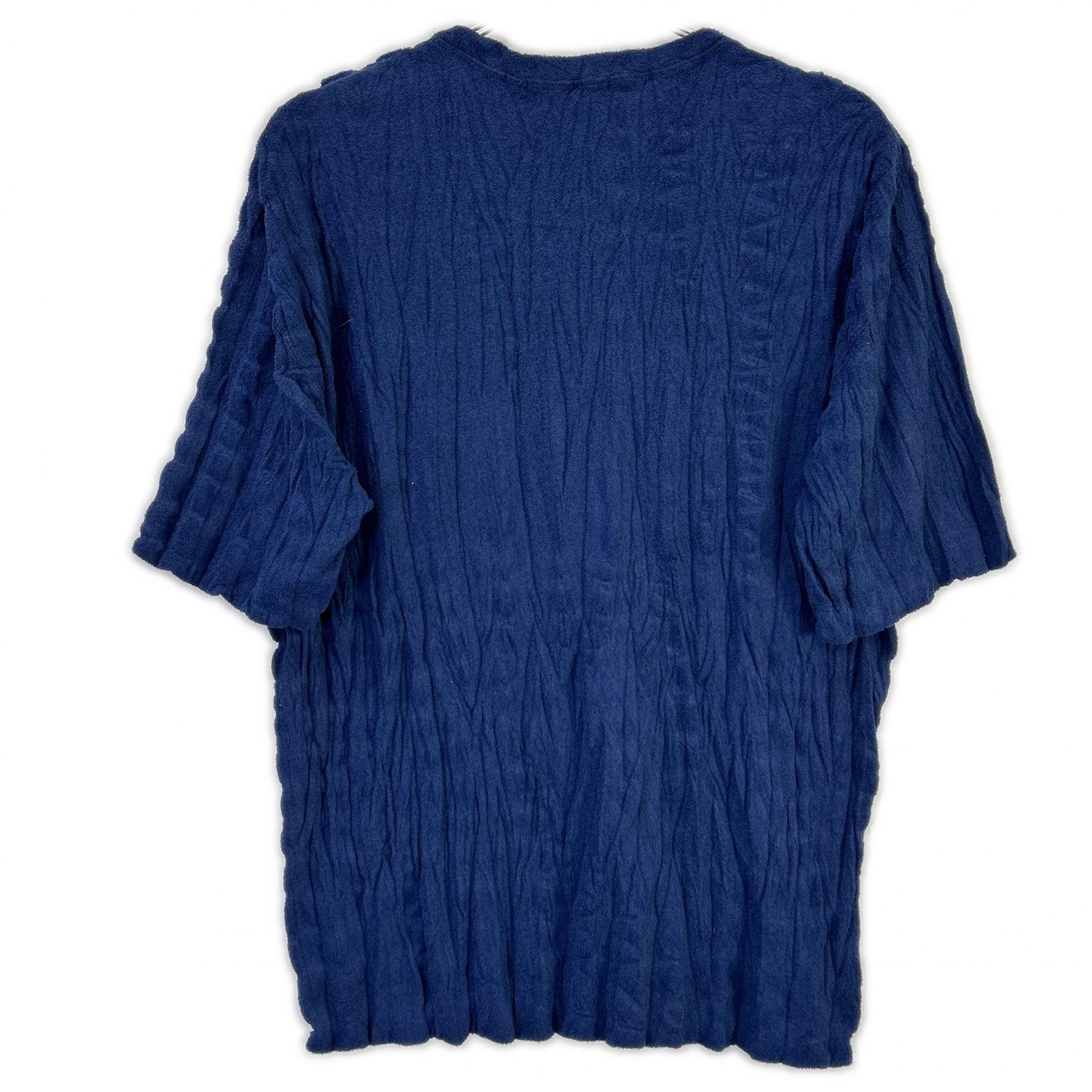 ISSEY MIYAKE MEN イッセイミヤケメン ME71JK079 ブルー パイル地 シワ加工 Tシャツ トップス