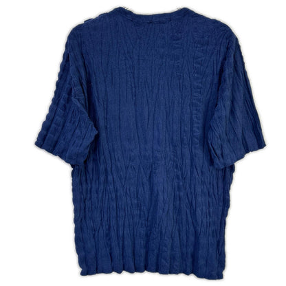 ISSEY MIYAKE MEN イッセイミヤケメン ME71JK079 ブルー パイル地 シワ加工 Tシャツ トップス