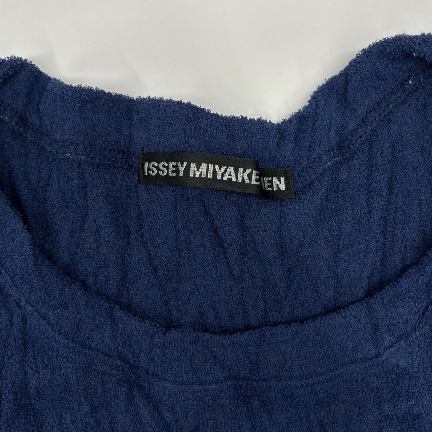 ISSEY MIYAKE MEN イッセイミヤケメン ME71JK079 ブルー パイル地 シワ加工 Tシャツ トップス