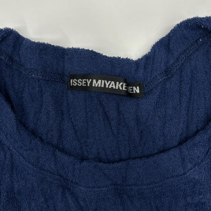 ISSEY MIYAKE MEN イッセイミヤケメン ME71JK079 ブルー パイル地 シワ加工 Tシャツ トップス
