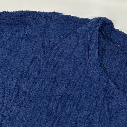 ISSEY MIYAKE MEN イッセイミヤケメン ME71JK079 ブルー パイル地 シワ加工 Tシャツ トップス