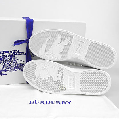 BURBERRY バーバリー 新品同様 レザーセット スニーカー シューズ メンズ ホワイト 41 シューズ