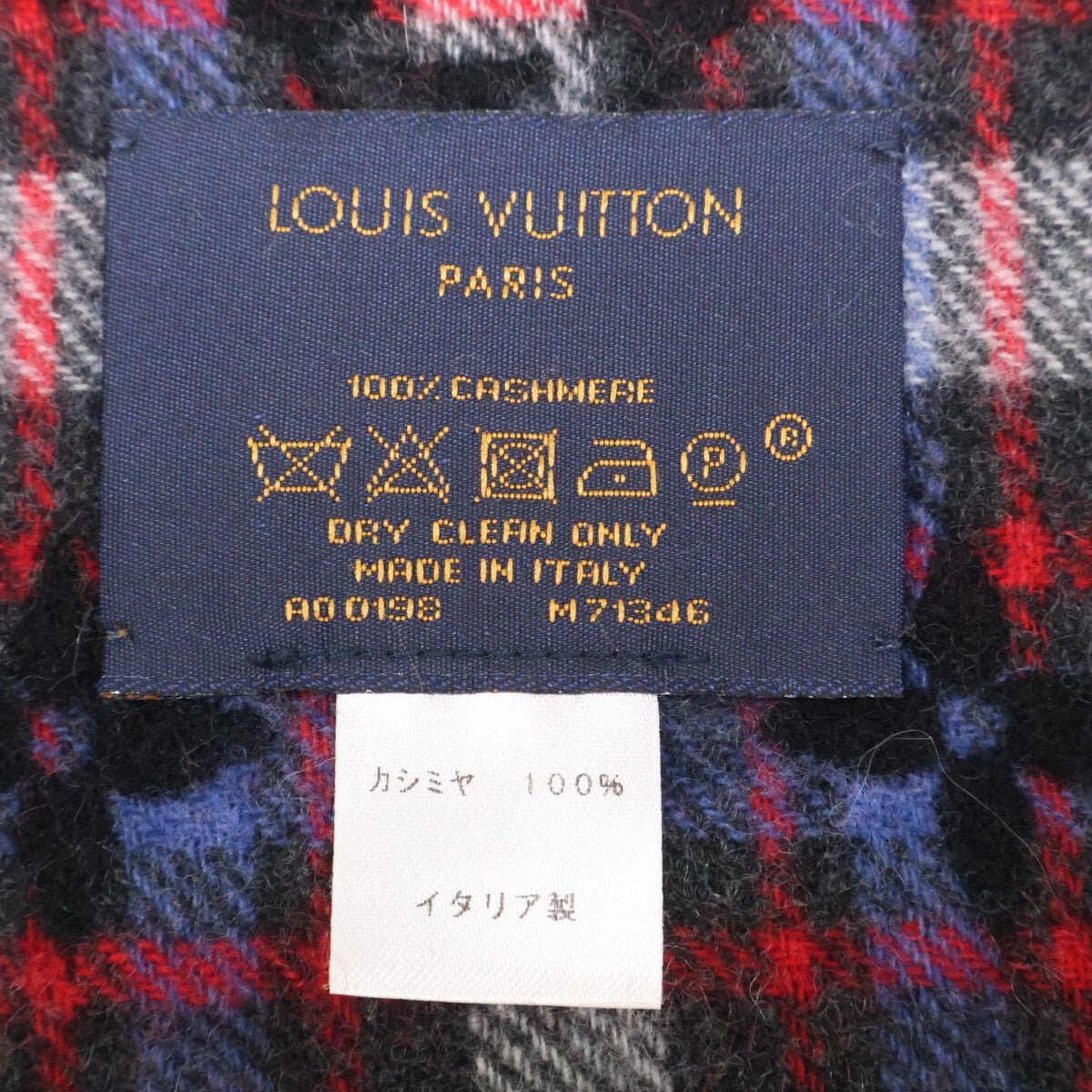 LOUIS VUITTON Louis Vuitton M71346 Écharpe Monogram Gradient Tartan Cashmere Scarf