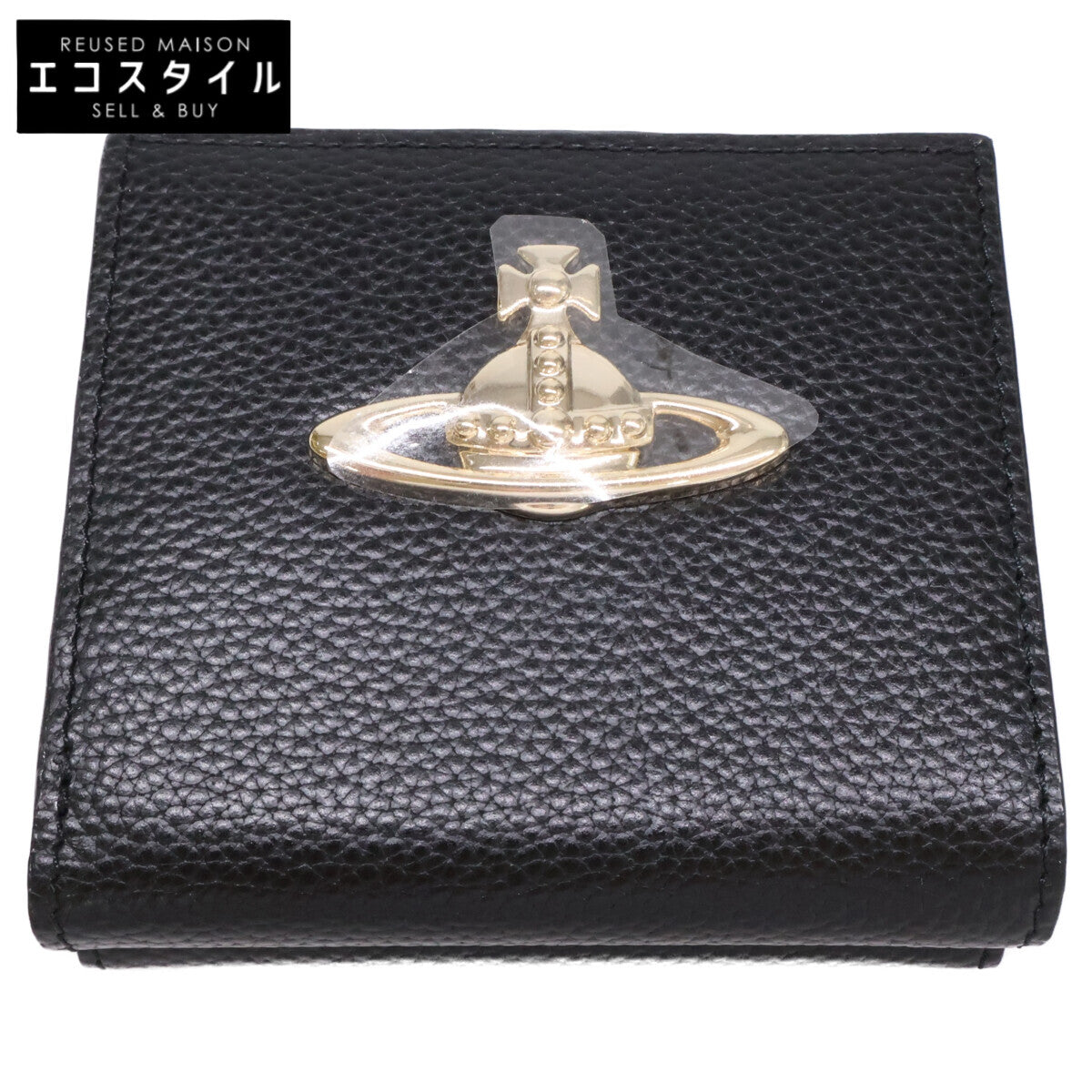 VivienneWestwood ヴィヴィアンウエストウッド 【新品同様】オーブ がま口 レザー 二つ折り財布 二つ折り財布（小銭入れあり）