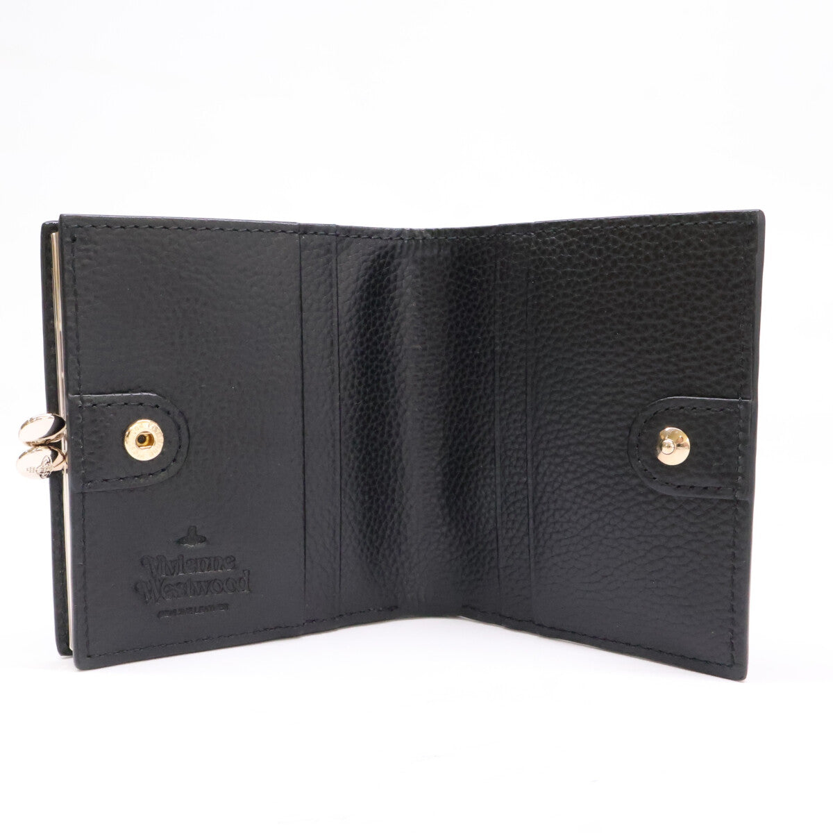 VivienneWestwood ヴィヴィアンウエストウッド 【新品同様】オーブ がま口 レザー 二つ折り財布 二つ折り財布（小銭入れあり）