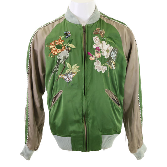 GUCCI グッチ 国内正規 110494 Z6070 2003年 トムフォード期 花・蝶・鳥 刺繍 スカジャン リバーシブル スーベニアジャケット ジャケット