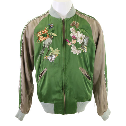 GUCCI グッチ 国内正規 110494 Z6070 2003年 トムフォード期 花・蝶・鳥 刺繍 スカジャン リバーシブル スーベニアジャケット ジャケット