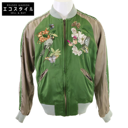 GUCCI グッチ 国内正規 110494 Z6070 2003年 トムフォード期 花・蝶・鳥 刺繍 スカジャン リバーシブル スーベニアジャケット ジャケット