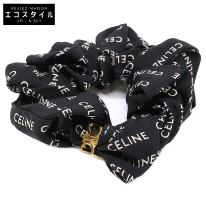 CELINE セリーヌ CELINE レイユール シュシュ / シルク＆ゴールドフィニッシュ ブラス ヘアアクセサリー