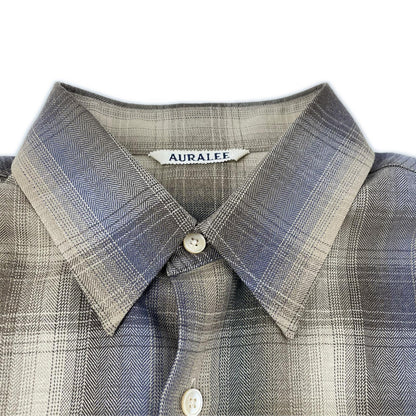 AURALEE オーラリー 25AW A25AS01LC ベージュ SUPER LIGHT WOOL CHECK SHIRT ロングスリーブシャツ トップス