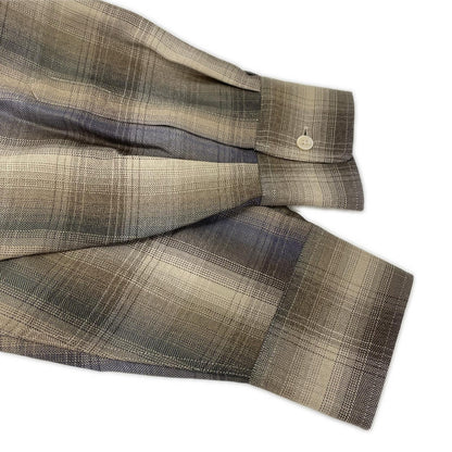 AURALEE オーラリー 25AW A25AS01LC ベージュ SUPER LIGHT WOOL CHECK SHIRT ロングスリーブシャツ トップス