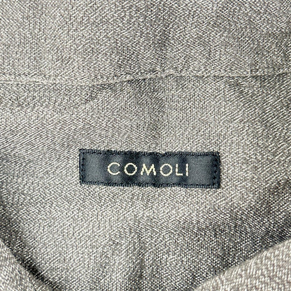 COMOLI コモリ 22SS V01-02020 チャコール コットン ヨリ杢 オープンカラーシャツ トップス