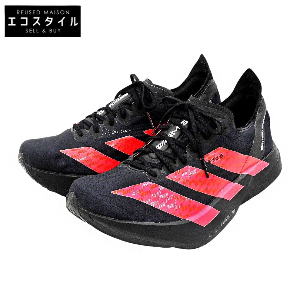 adidas アディダス 新品同様 アディゼロ アディオス プロ 4 AMG ADIZERO ADIOS PRO スニーカー メンズ 黒×赤 27cm KH8840 シューズ