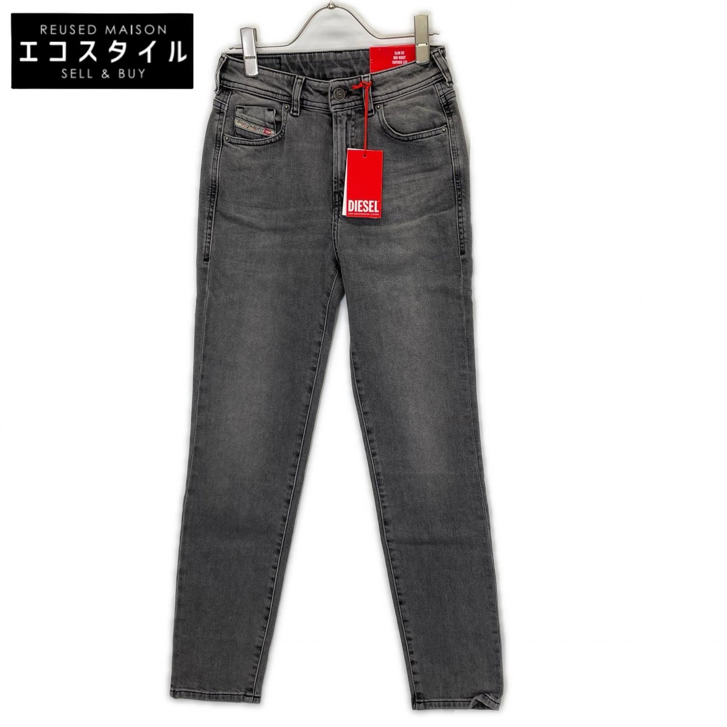 DIESEL ディーゼル 2004 PANTALONI グレー ストレッチ スリム テーパード ジーンズ ボトムス