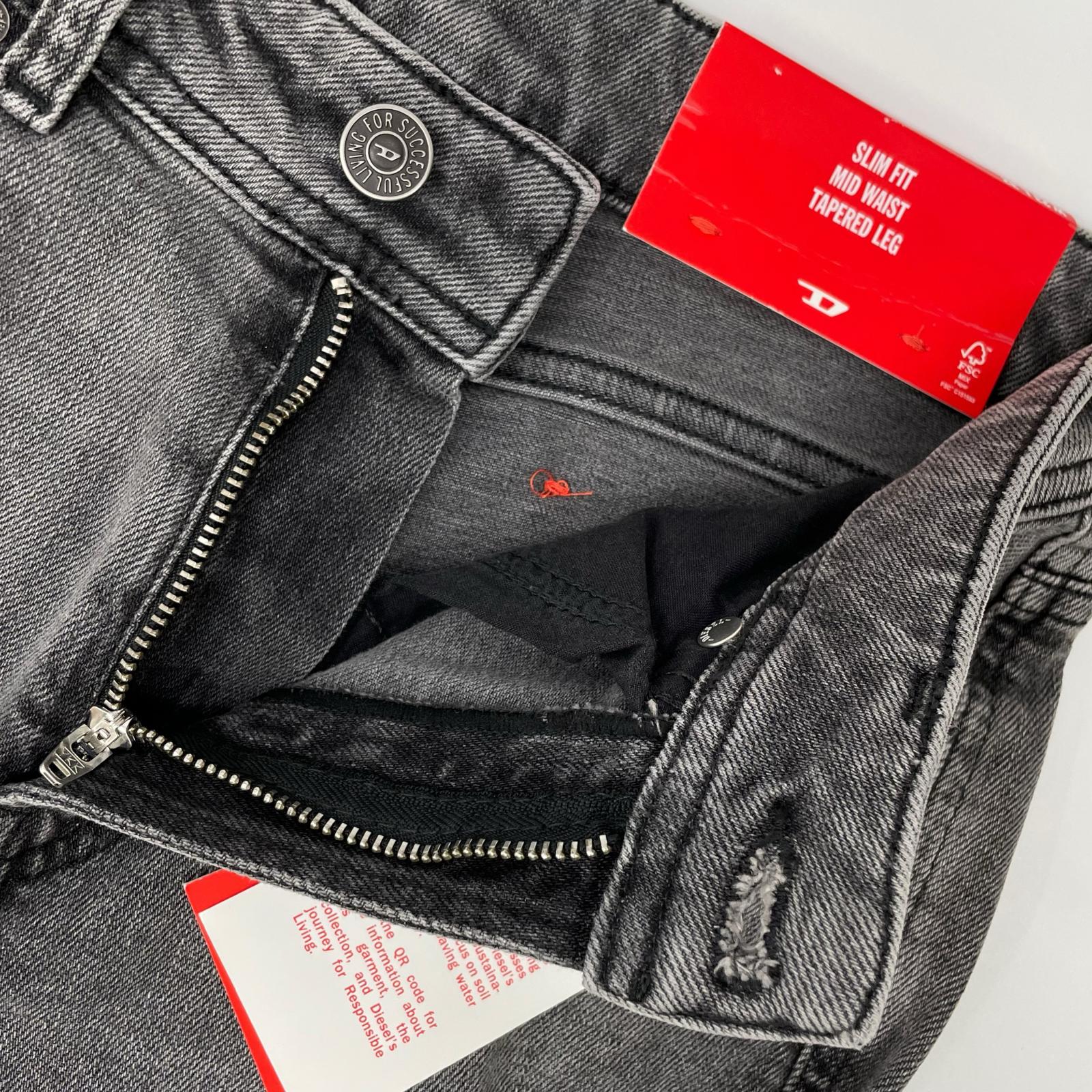 DIESEL ディーゼル 2004 PANTALONI グレー ストレッチ スリム テーパード ジーンズ ボトムス