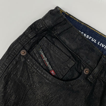 DIESEL ディーゼル J00808 KXBNA ブラック コーティング加工デニム ボトムス