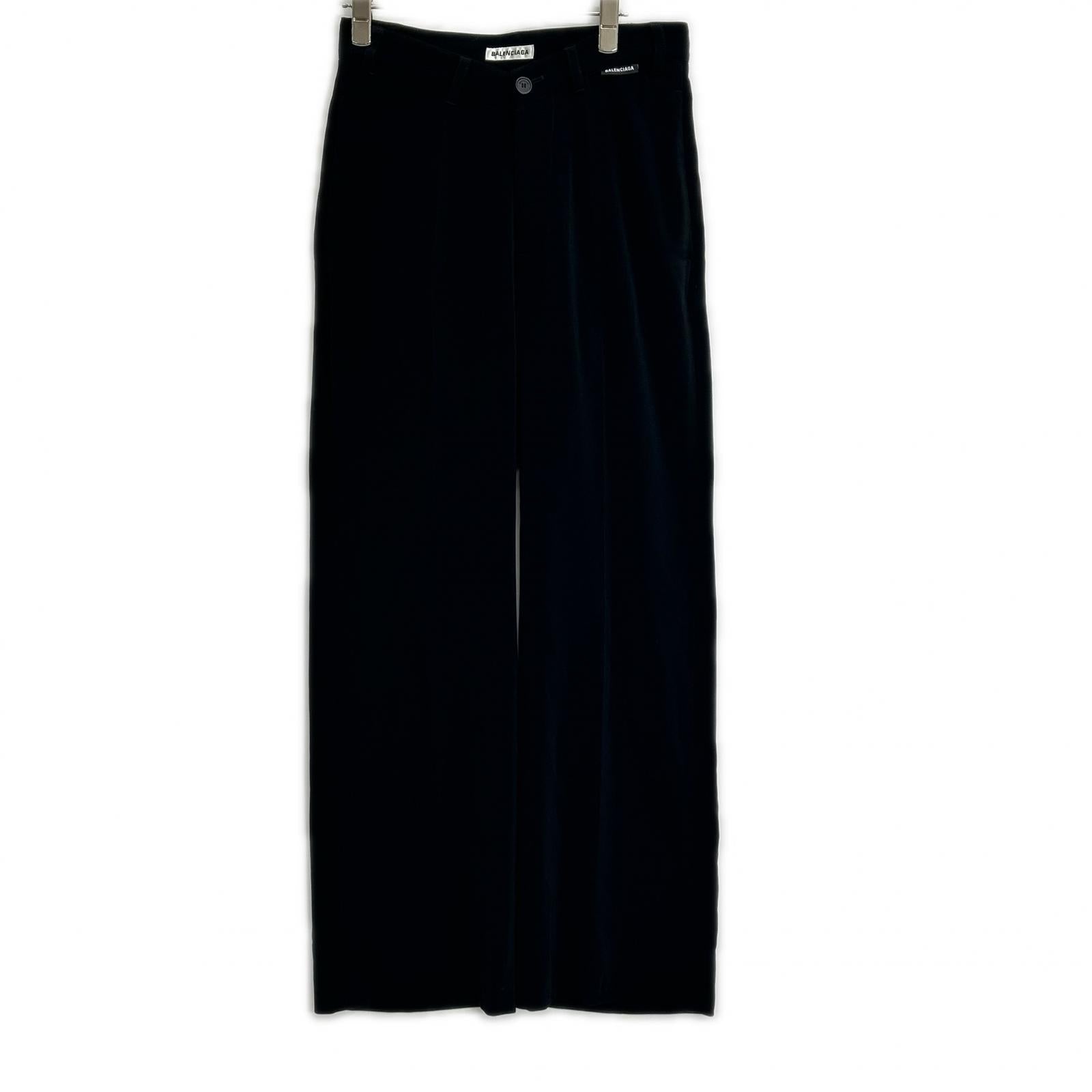 BALENCIAGA バレンシアガ 18SS 571621 ブラック タックパンツ ボトムス